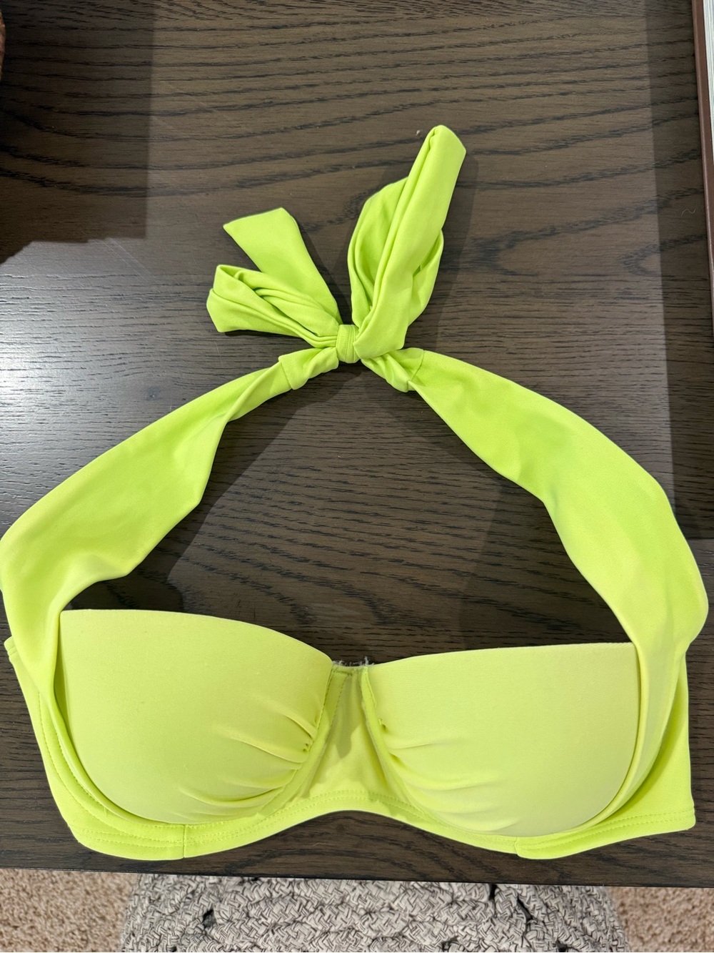 Old Navy Neon Yellow Strapless Bikini Top